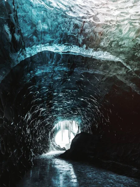 Cueva Glaciar Cristal Islandia — Foto de Stock