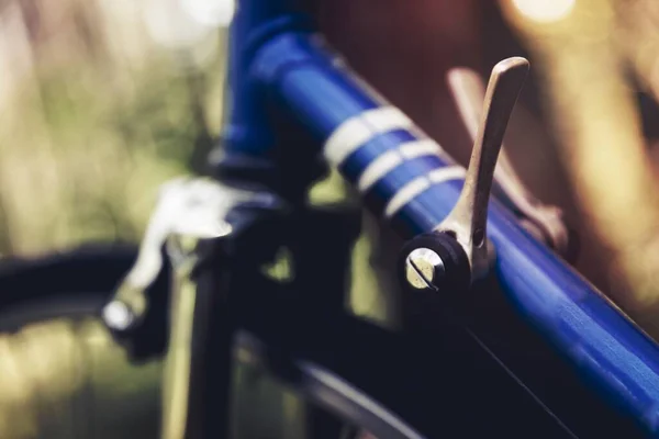 Nahaufnahme Eines Fahrradverstellhebel — Stockfoto