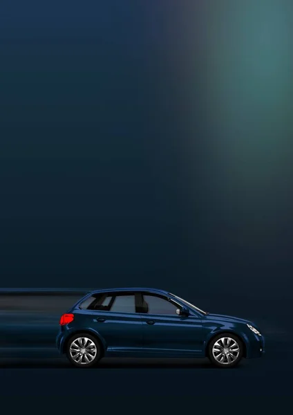 Blue Hatchback Car Background — Stock Photo, Image