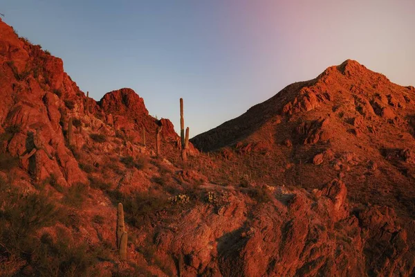 Montagne Rocciose Con Sfondo Deserto Paesaggio Naturale — Foto Stock