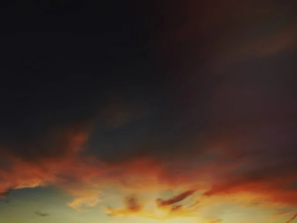 Orange Himmel Vid Suset — Stockfoto