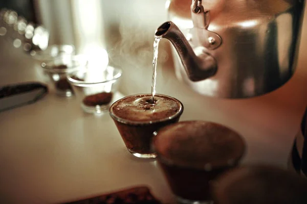 Чашки Кофе Дегустация — стоковое фото