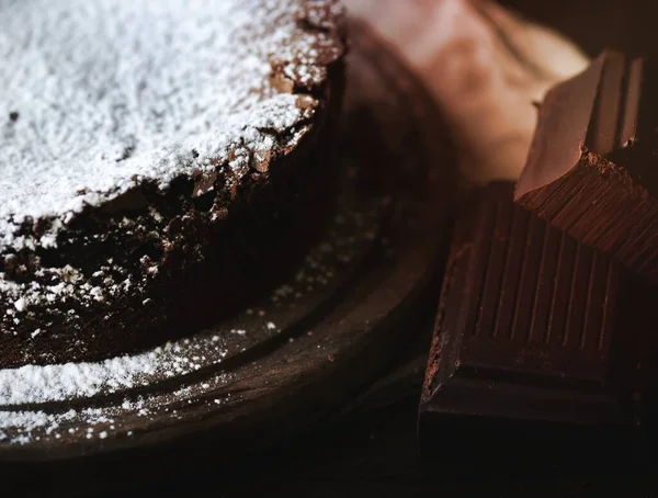 巧克力软糖食品蛋糕摄影配方的想法 — 图库照片