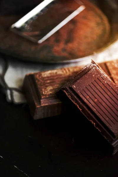 Closeup Dark Chocolate Bars — Stock Photo, Image