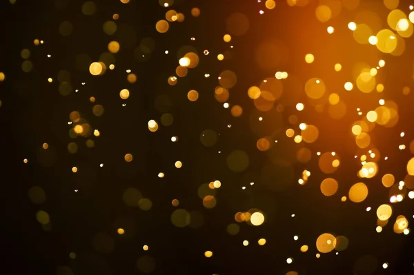 Niewyraźny Widok Piękne Lampki Świąteczne Efekt Bokeh Piękny Złoty Kolor — Zdjęcie stockowe