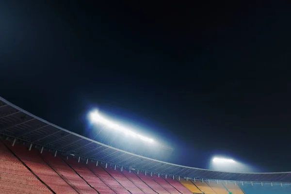 Vista Las Luces Del Estadio Por Noche — Foto de Stock