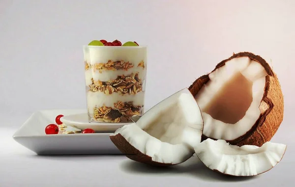 Een Afbeelding Van Kokosnoot Ontbijt — Stockfoto
