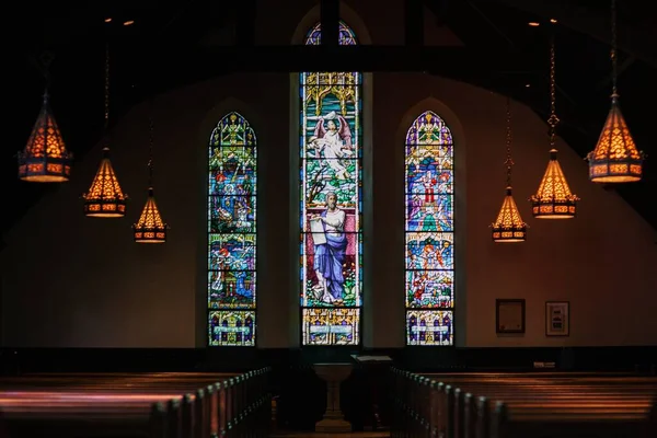 Een Afbeelding Van Kerk Windows — Stockfoto