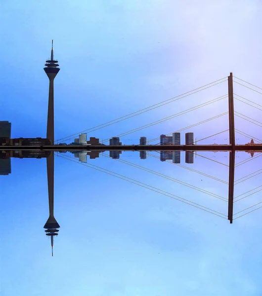 タワーと吊り橋のイラスト — ストック写真