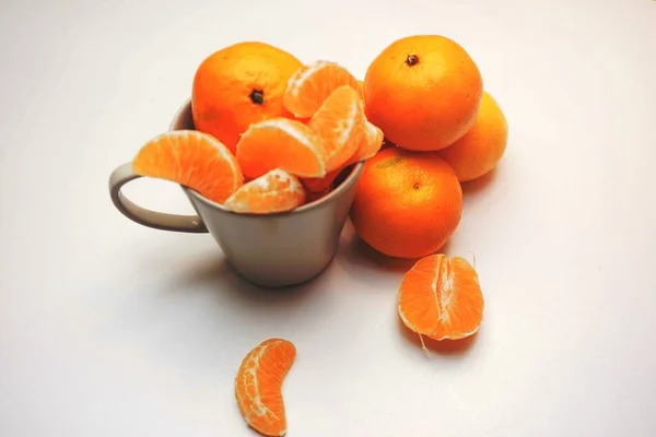 Мандарини Клітини Апельсини Фрукти Їжа Здоровий — стокове фото