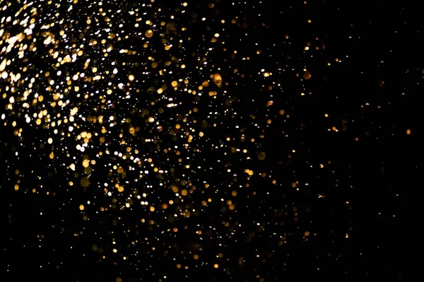 Размытый Вид Красивых Рождественских Огней Эффект Боке Эффект Золотого Цвета — стоковое фото