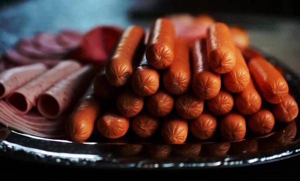 Hotdog Ham Plate — Stock Photo, Image