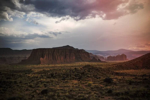 Scenic View Desert Landscape Dramatic Sky — Stock Photo, Image