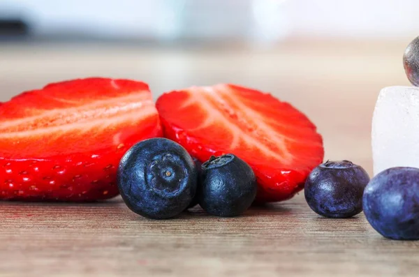 Földieper Áfonya Gyümölcs Élelmiszer Asztal — Stock Fotó