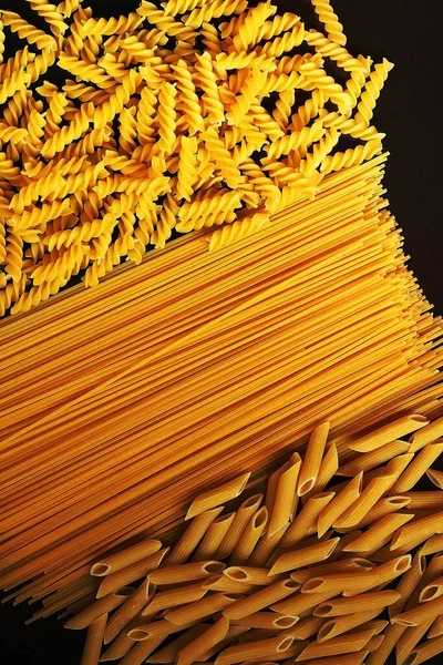 Pasta Kitchen Top Cooking Raw Ingredients Food Diet Nutrition Calories — Stock Photo, Image