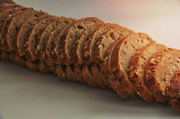 Ψωμί Φαγητό Γραμμή Φέτα Βρώμη Γεύμα — Φωτογραφία Αρχείου