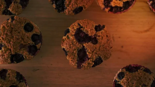 Muffins Bake Blåbär Bär Frukt Mat Dessert Mellanmål Kök — Stockfoto