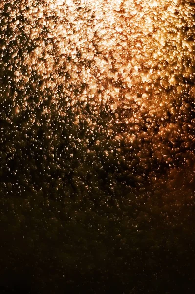Verschwommener Blick Auf Schöne Weihnachtsbeleuchtung Bokeh Effekt Schöne Goldene Farbe — Stockfoto