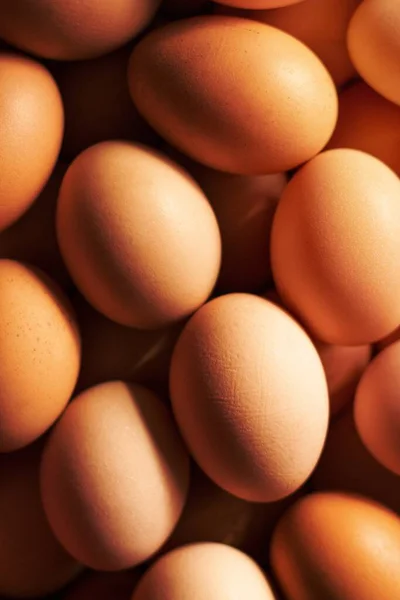 Rauwe Kippeneieren Biologisch Voedsel Voor Een Goede Gezondheid Beeld Veel — Stockfoto