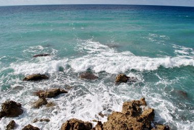 Sea shores and blue sea in Cyprus