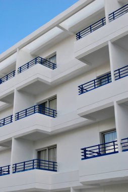White balcony of the hotel