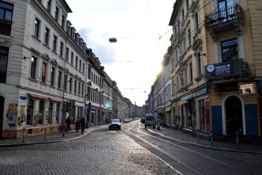 Evening over city street