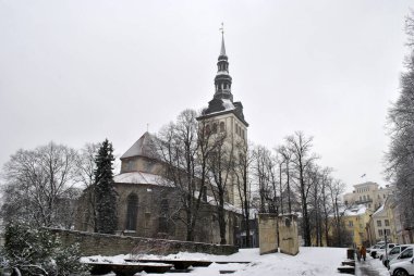 An old church in winter