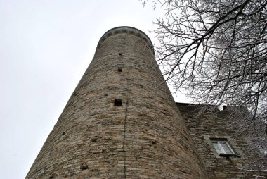 An old stone tower in the park