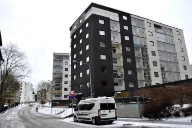 Residential blocks in winter, Tallinn