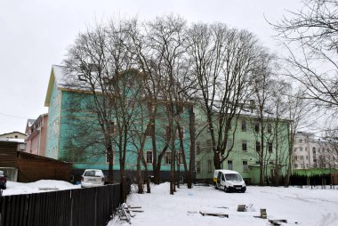 A city street in winter