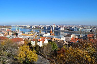 aerial view of the old town of budapest, hungary