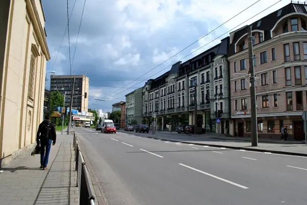 Άποψη Του Δρόμου Της Πόλης Της Lviv — Φωτογραφία Αρχείου