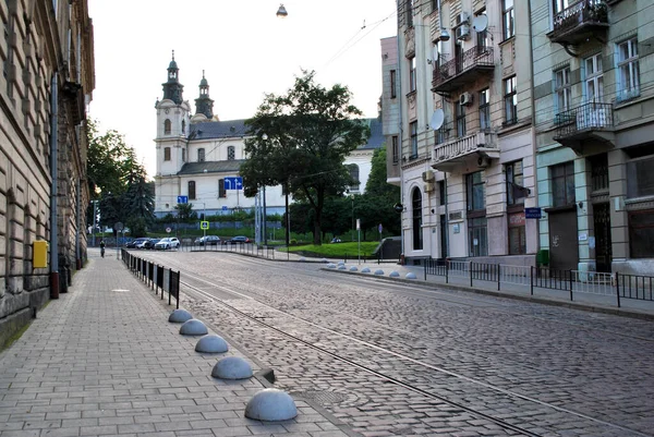 Vista Calle Ciudad Lviv —  Fotos de Stock