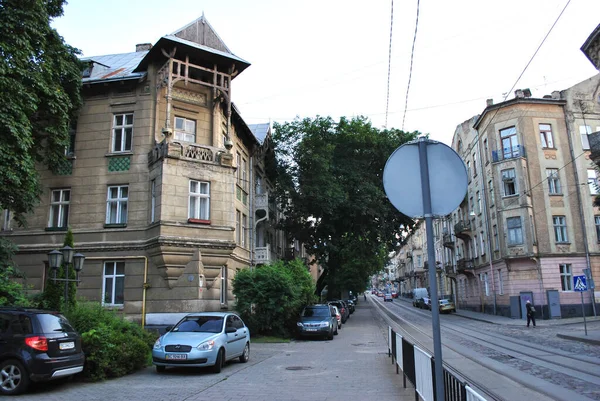 Lviv Şehrinin Sokak Manzarası — Stok fotoğraf