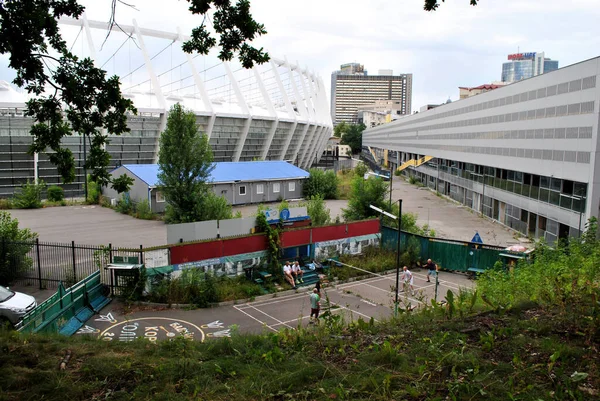 Bâtiment Moderne Dans Ville Stade Kiev — Photo
