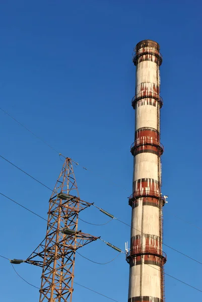 火力发电厂 工业背景 — 图库照片
