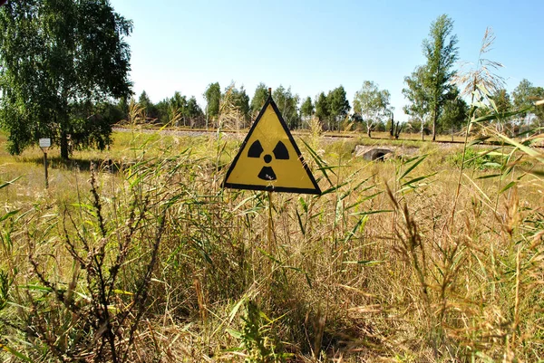 radioactive warning sign in the forest