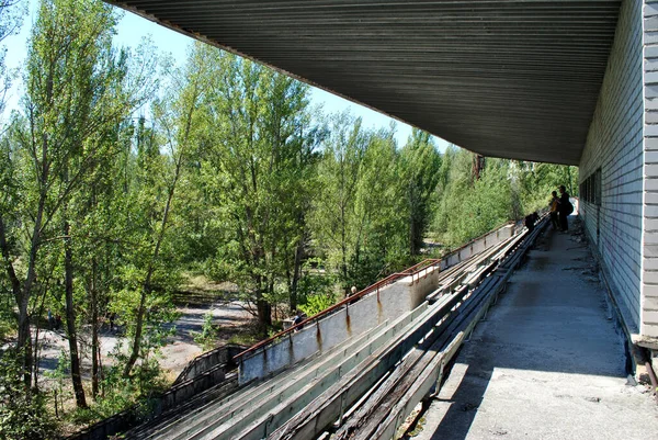 Abandoned Soccer Stadium Chornobyl — 스톡 사진