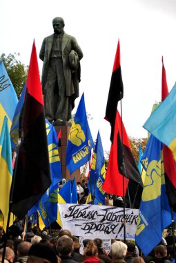 Kyiv, Ukrayna, Taras Shenchenko yakınlarında gösteri