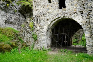 Ormandaki eski bir kalenin kalıntıları.