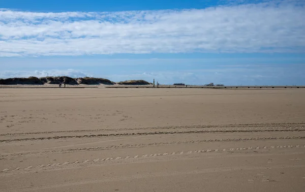 Вид Пляж Святого Петра Ордена Північне Море Будинками Палях — стокове фото