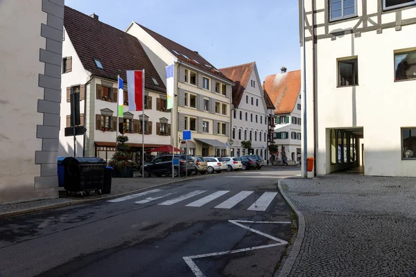 Cidade Velha Histórica Riedlingen Baden Wuerttemberg Verão Com Ninho Cegonha — Fotografia de Stock