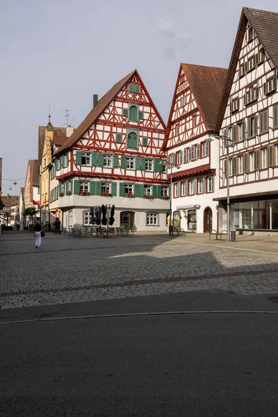 Historyczne Stare Miasto Riedlingen Baden Wuerttemberg Lecie Gniazdem Bociana — Zdjęcie stockowe