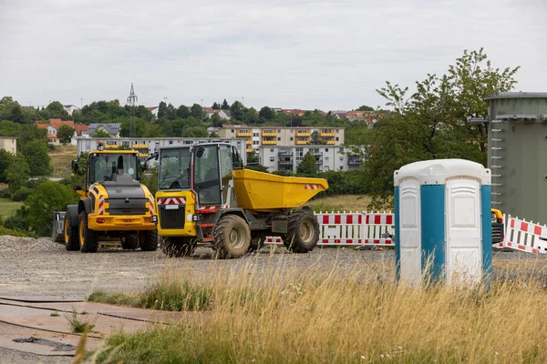 Byggfordon Och Tillbehör Byggarbetsplats För Motorvägar — Stockfoto