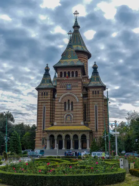 Pemandangan Katedral Ortodoks Terbesar Timisoara Rumania — Stok Foto