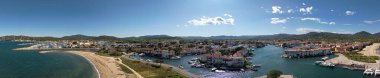 Port Grimaud and Port Cogolin in France taken in spring, panoramic photo clipart