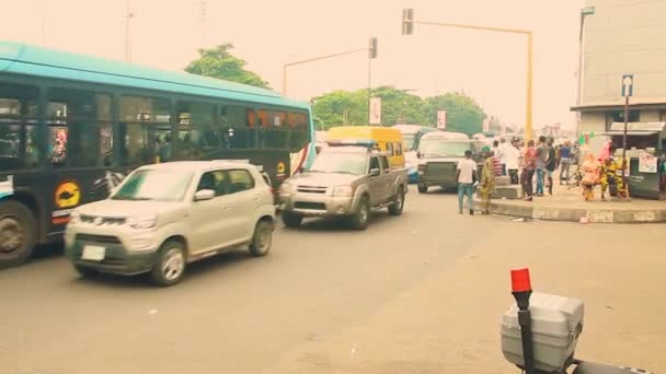 Novembro 2022 Lagos Nigéria Filmagem Editorial Tráfego Durante Horário Comercial — Vídeo de Stock