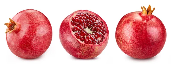 Pomegranate Collection Isolated White Background Pomegranate Set Clipping Path Pomegranate — Stock Photo, Image