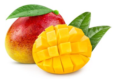 Mango. Fresh organic mango isolated on white background. Mango macro