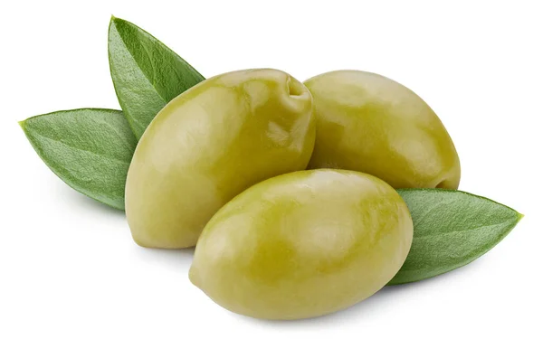 Olive Isolated Leaves Olive White Full Depth Field Clipping Path — Zdjęcie stockowe